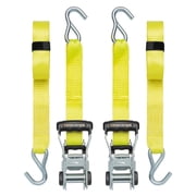 SmartStraps RatchetX 1.5 x 14ft Commercial Tie Down Strap, Yellow, 2 Pack - 1,677lb SWL