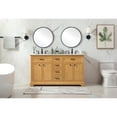 thumbnail image 6 of 60 inch double bathroom vanity in natural wood, 6 of 8