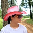 thumbnail image 2 of Straw Cowboy Hat Men Cowgirl Hats Women Sun Hat Sombreros Vagueros Classic Western Accents Pink, Longhorn Studded Belt, 2 of 8