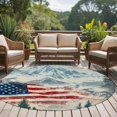 thumbnail image 5 of Independence Day Washable Round Area Rug 8 ft, Mountains Forests American Flag, Soft Non Slip Rugs Stain Repellent Indoor Felt Carpet for Living Dining Room Bedroom Home Office, 5 of 9