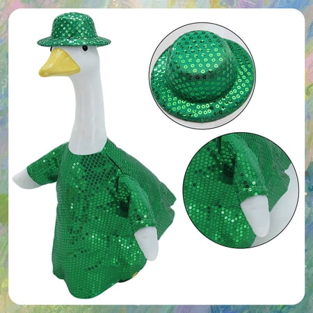 HomeKingdee Tricolor Sequin Goose Costume for Porch - 23-inch Outdoor Garden Pet Goose Decoration Cover