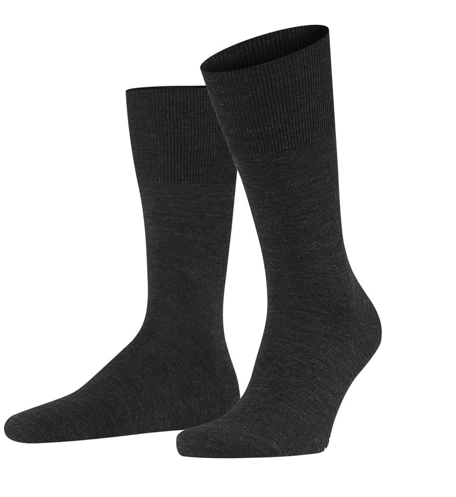 Merino Wool Cotton Blend for Business and Casual FALKE Men's Airport Dress Socks Over the Calf 1 Pair Black More Colors