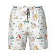 thumbnail image 4 of Lsque Mens Swim Trunks Cartoon House Pattern - Bathing Suit Compression Liner - Beach Swim Shorts Swimwear - (S-3XL) - Stretch Quick Dry -XX-Large, 4 of 9