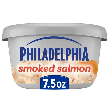 Philadelphia Flavored Cream Cheese Spread, 1 Tub, for Smooth, Spreadable Mornings, Smoked Salmon, No Artificial Preservatives, Flavors or Dyes, 7.5 oz