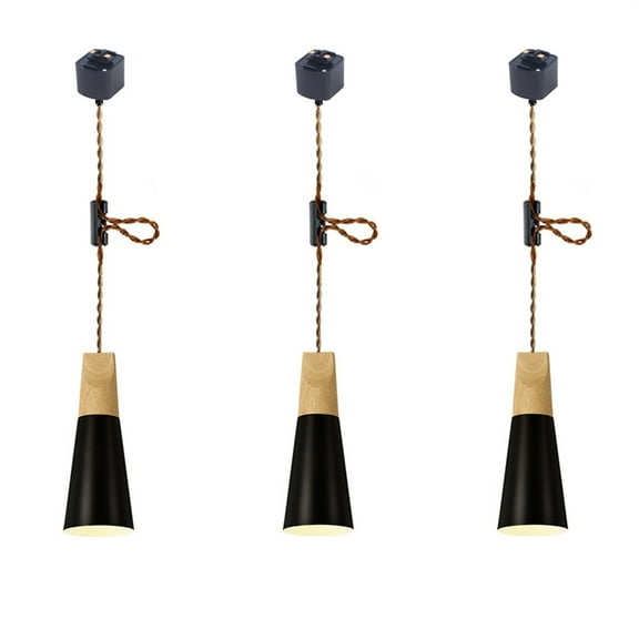 JLOWCO Adjustable Height Track Lighting Hanging Pendant Light H Type Kitchen Pendant Lighting Over Island 3 Pack Black Kitchen Pendant Light Over Sink Lighting Fixtures (LED Bulb Include)