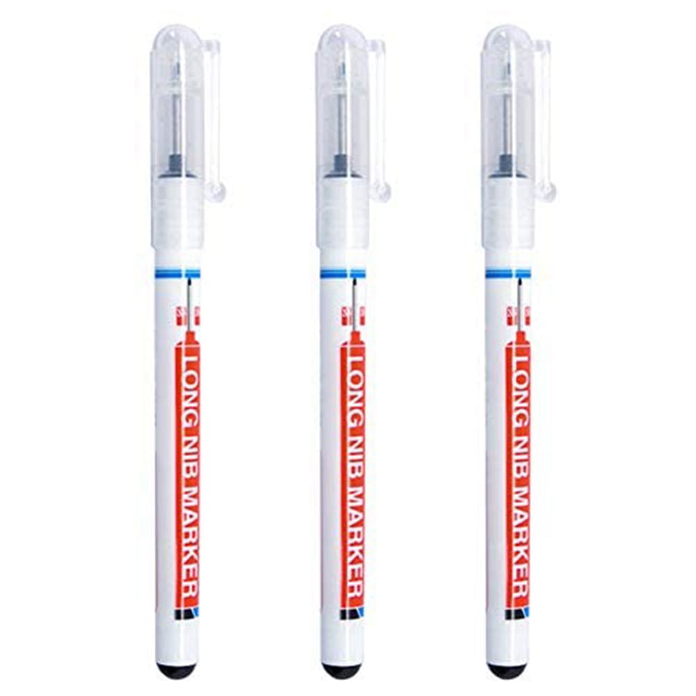 Long Nosed Marker, Deep Hole Carpenter Mark WaterProof Long Nib Marker Pen (3 Colors)