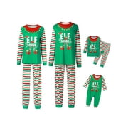 Aunavey Matching Family Christmas Pajamas Sets Holiday PJ's with ELF Printing Loungewear Sleepwear