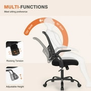 MCQ Home Ergonomic Office Chair with Adjustable and Flip-up Armrest,Heavy Duty Desk Chair with Lumbar Support, Black