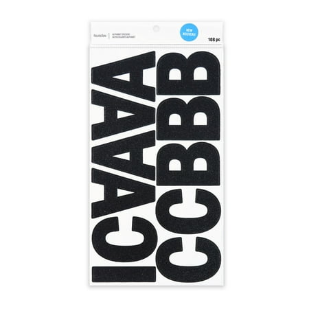 UPC: 0195158477047 | Black Glitter Alphabet Stickers by Recollections™