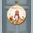 thumbnail image 2 of Happy Thanksgiving English Setter with Turkey Pumpkins Autumn Vibes Round Wood Sign Dog Lover Hanging Wall Home Decor - 12018, 2 of 5
