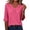 Hot Pink, variant on TGSLY Women's Front Pleated V Neck Tops Lightweight Soft Half Sleeve Relaxed Fit Dressy Casual Solid Color Curved Hem Blouses XXL
