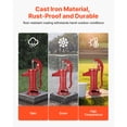 thumbnail image 3 of KFFKFF  Cast Iron Hand Well Pump, 25 ft Max Lift,  Antique Pitcher Pump, 1-1/4 in NPT Connection, Manual Water Pump for Gardens, Ponds, Backyards, and Farms, Red, 3 of 9