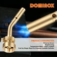 thumbnail image 6 of DOMINOX Propane Torch Head, Manual Start Solid Brass Brazing Torch Fuel by MAPP MAP Pro Propane CGA600 Cylinder Bottle, Nozzle Blow Torch Tip for Soldering, Brazing, Welding, Thawing and Cooking, 6 of 7