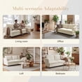 thumbnail image 6 of 89" Corduroy Sofa Couch, 3-Seater Deep Seat Sofa, Modern Upholstered Couch for Living Room, Bedroom, Apartment，Begie, 6 of 8