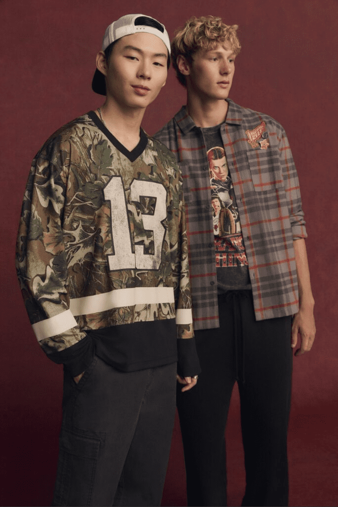 Netflix Stranger Things Hellfire Lives Fire Cotton Flannel from No Boundaries, Men's & Big Men's