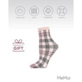 thumbnail image 6 of MeMoi Women's Perfect Plaid Stretch Anklet Sock - Womens - Female, One Size, Dusty Rose, 6 of 7