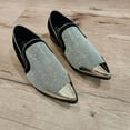 thumbnail image 5 of Men's Sparkle Bling Slip On Metal Tip Pointy Toe Formal Loafers Dress Shoes, Silver, 8.5, 5 of 6