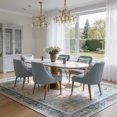 thumbnail image 5 of Toyoso 8x10 Area Rug Living Room Rugs - Vintage boho Decor Floral Area Rugs for Bedroom Dining Room Machine Washable Farmhouse Floral Carpet- Blue, 5 of 9