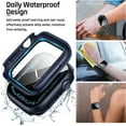 thumbnail image 5 of 2 in 1 Apple Watch Waterproof Case Compatible for Series 8/7 45mm, Apple Watch Cover with Tempered Glass Screen Protector, Back Bumper and Face Cover for iWatch 45mm(Blue), 5 of 5