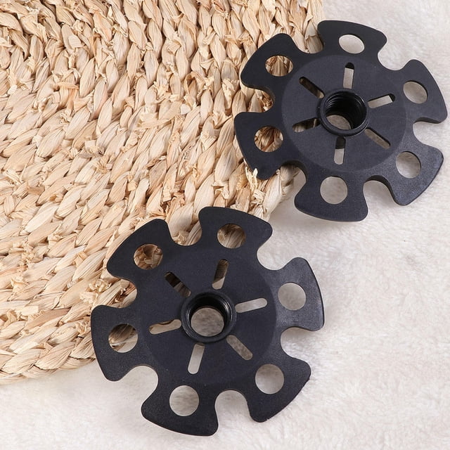 HAMPPLIES 8 Pcs Remplacement de Pointe de Bâton de Randonnée Disque en Caoutchouc Noir Flocon de Neige pour randonnée