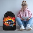 thumbnail image 2 of Aplkyhs School Backpack for Boys Girls Ages 6-18 Large Capacity Ergonomic Padded Shoulder Straps Back to School Gift for Elementary Middle High School Students Cool Fire Car, 2 of 7