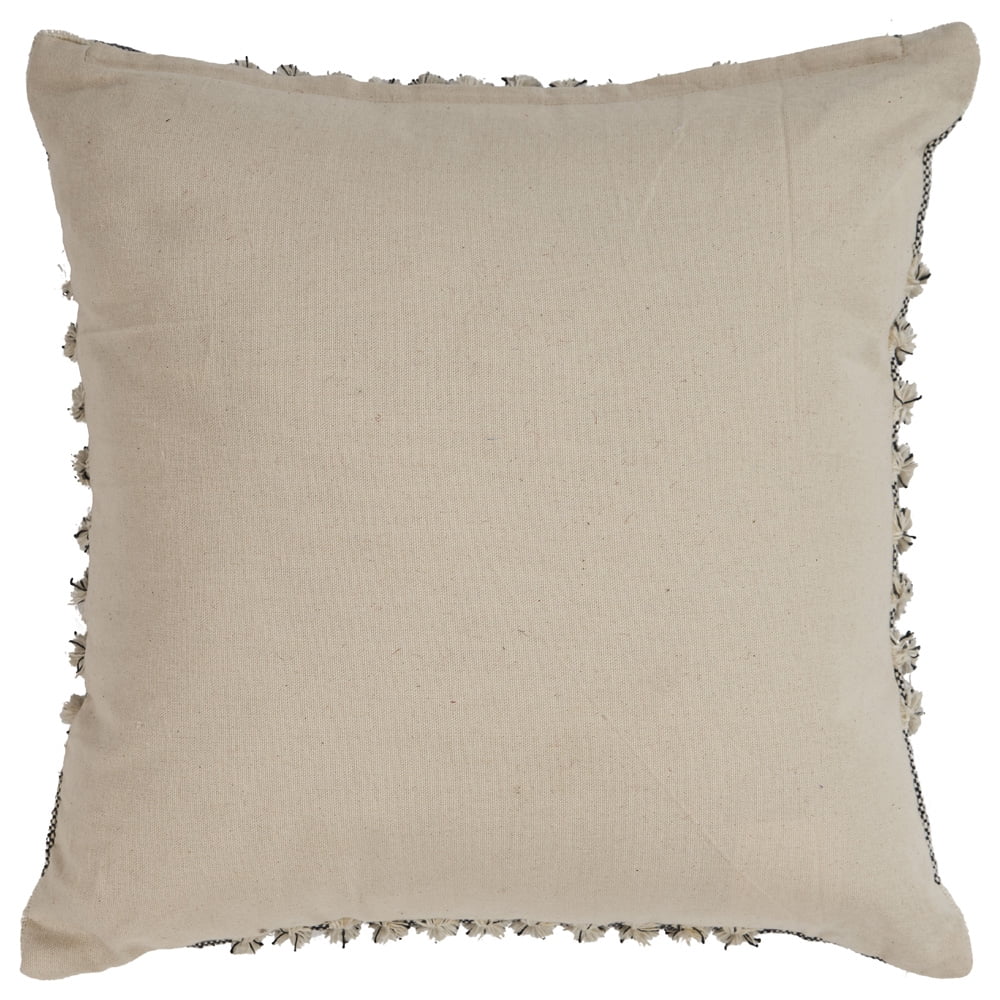 LR Home Elton Plaid Transitional Cotton Throw Pillows, Black/Ivory, 18" x 18", Set of 2