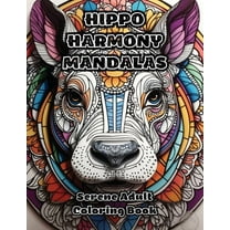 Hippo Harmony Mandalas: Serene Adult Coloring Book, (Paperback)