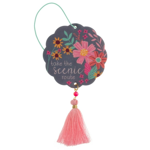 Karma , Désodorisant à l'Huile Essentielle pour Voitures Lot de 2, Maison & Bureau - Désodorisant Décoratif Coloré avec Pompon, Route Scénique Parfumée Jasmin