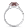 thumbnail image 4 of 2.15 Carat Oval Cut Red Ruby Gemstone & Natural Diamond (F-G/VS1) Classic Anniversary Ring for her 18K White Gold Size 8.5 by Diamond-Capitals, 4 of 7