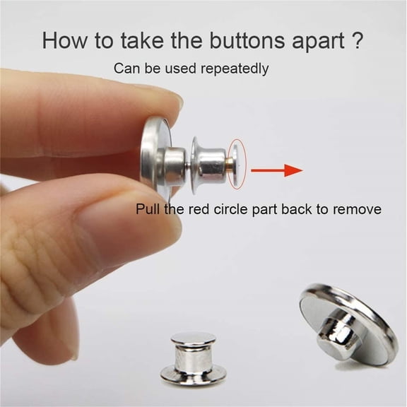 Noothes Button Pins For Jeans No Sew And No Tools Instant Jean Buttons For Pants 4 Sets Replacement Reusable Adjustable Buttons For Jeans