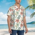 thumbnail image 5 of Balery Lilies Flowers Print Men's Hawaiian Shirts Short Sleeve Beach Shirt Relaxed Fit Vacation Button Down Shirts-Large, 5 of 9