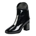 thumbnail image 2 of Fesfesfes Women's Boots New Round Elastic, And Fashionable Sleeve Thick High-heeled Short 7(39), 2 of 9