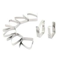 Unique BargainsHome Picnic Party Stainless Steel Adjustable Table Cloth Holder Silver Tone 8pcs
