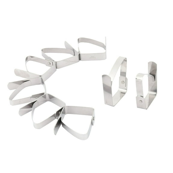 Unique BargainsHome Picnic Party Stainless Steel Adjustable Table Cloth Holder Silver Tone 8pcs
