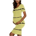 thumbnail image 2 of gakvbuo Maternity Dress For Photoshoot Womens Short Sleeve Breast-Feeding Maternity Nursing Dress Bodycon Pregnancy Scoop Neck Ruched Midi Fitted Dresses For Women 2361, 2 of 6