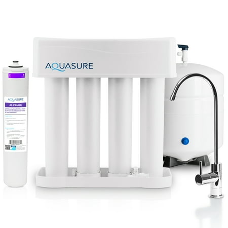 

Aquasure Premier Advanced Alkaline Reverse Osmosis Drinking Water Filtration System - 75 GPD w/ Chrome Finished Faucet