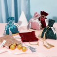 thumbnail image 2 of 1bag 5 sets 5 colors Velvet Jewelry Drawstring Gift Bags with Polyester Tassels and Paper Card Iron Safety Pins Wedding Favor Bags Mixed color 14~14.5x10.1~11x0.35cm 1set/color, 2 of 6