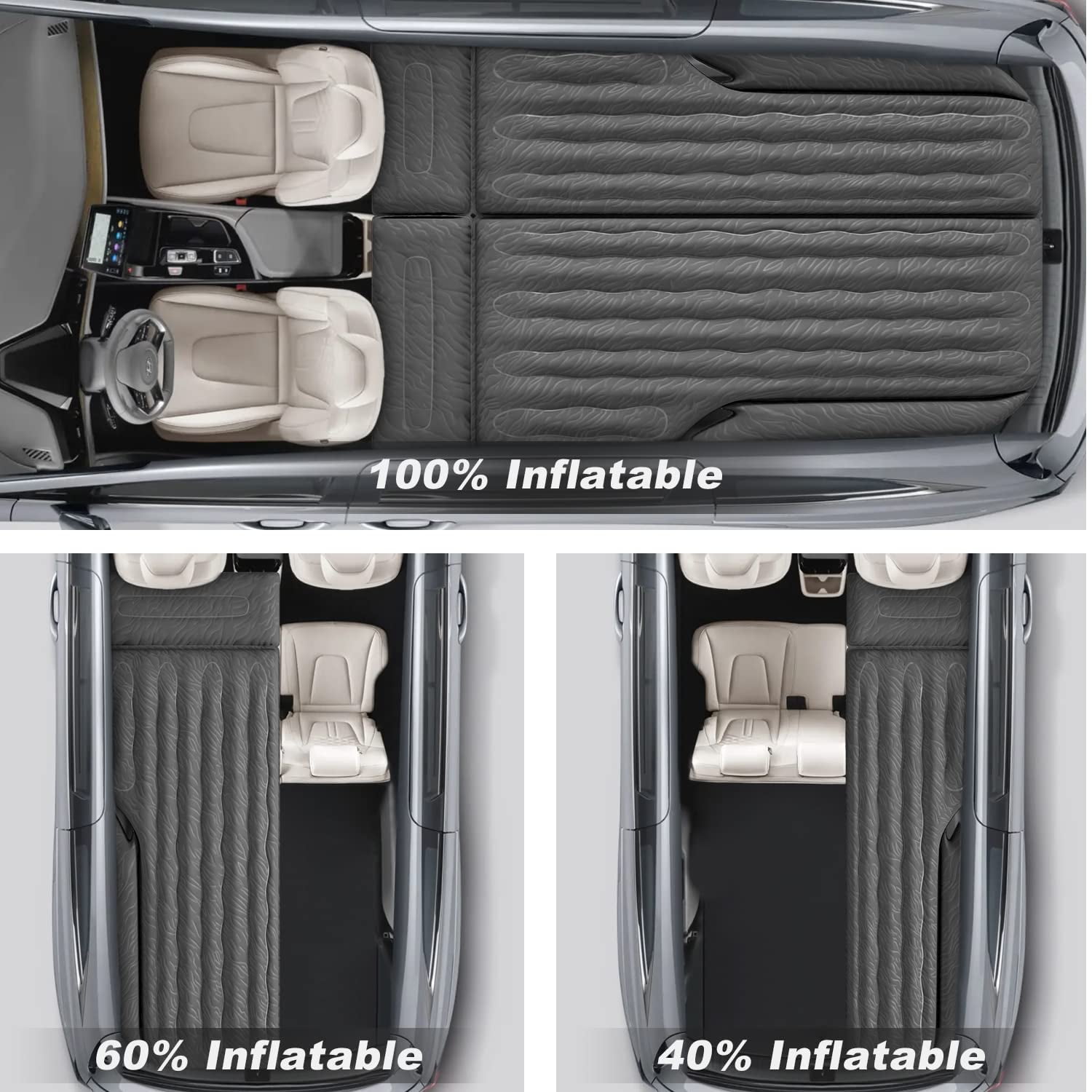 Umbrauto SUV Air Mattress Inflatable Car Air Beds Sleeping Pad Camping Trunk Bed with Electric Air Pump, Black