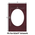 thumbnail image 2 of Dark Red Suede Picture Frame Mat for 11x17 Frames - Oval Opening for 8.5x11 Photos - 50 Mats, 2 of 7