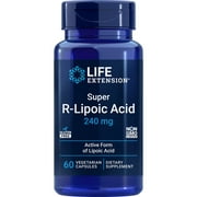 Life Extension, Super R-Lipoic Acid, 240 mg, active form of alpha-lipoic acid, energy supplement, oxidative stress protection, vegetarian, 60 capsules