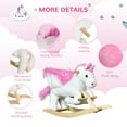 thumbnail image 6 of Qaba Kids Rocking Horse, Wooden Plush Ride-On Unicorn Chair Toy with Lullby Song for 18-36 months children, 6 of 10