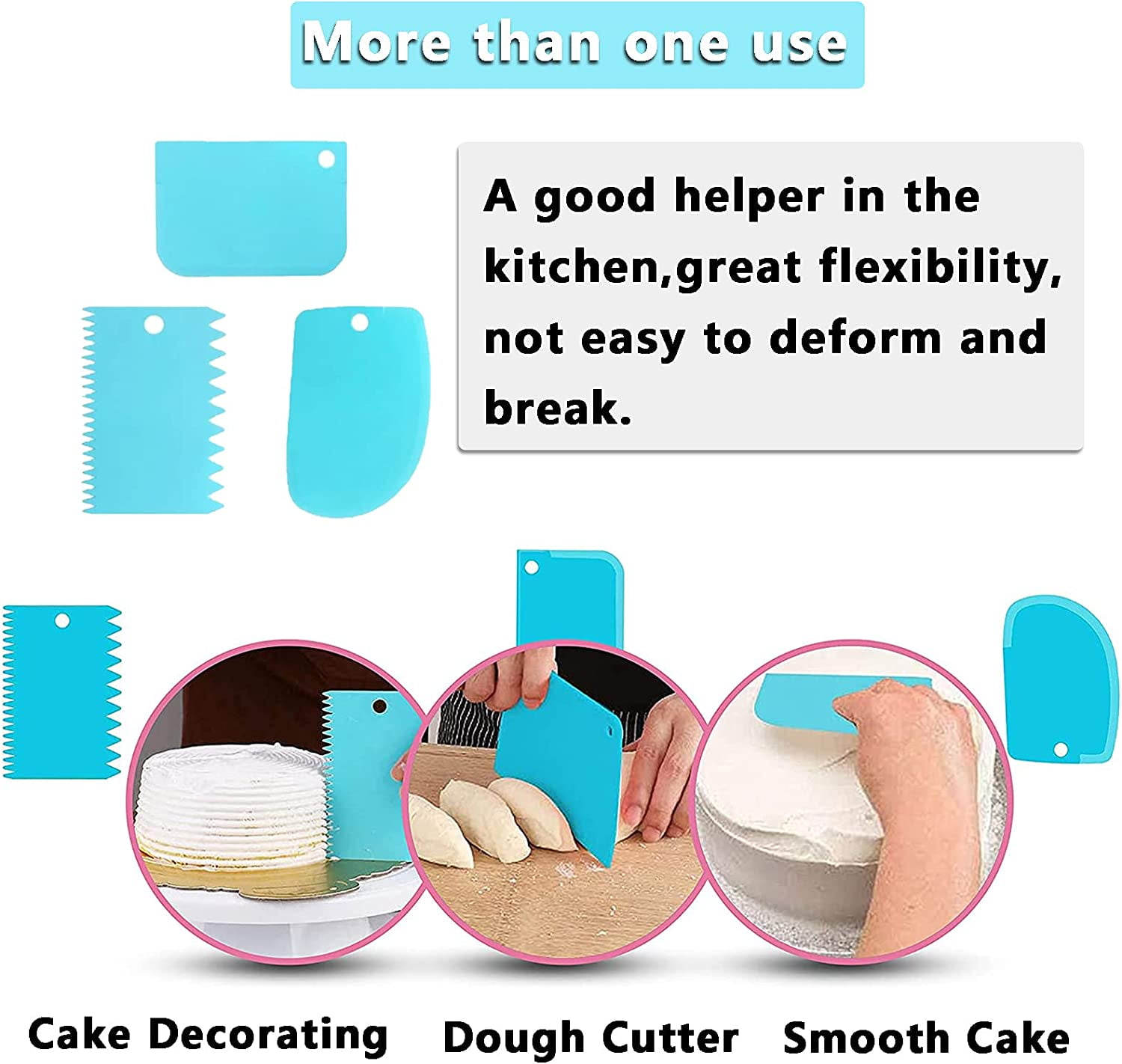 Standable Silicone D Shaped Dough Scraper Cutter - Nuxhic