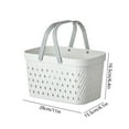thumbnail image 5 of Shower Caddy under $5! kkbbma Portable Shower Caddy with Handles, Plastic Tote Storage Basket Toiletry Organizer Bin for Holding Soap, Shampoo, Cosmetics, Bathroom, College Dorm, Kitchen, Camp, Gym, 5 of 9
