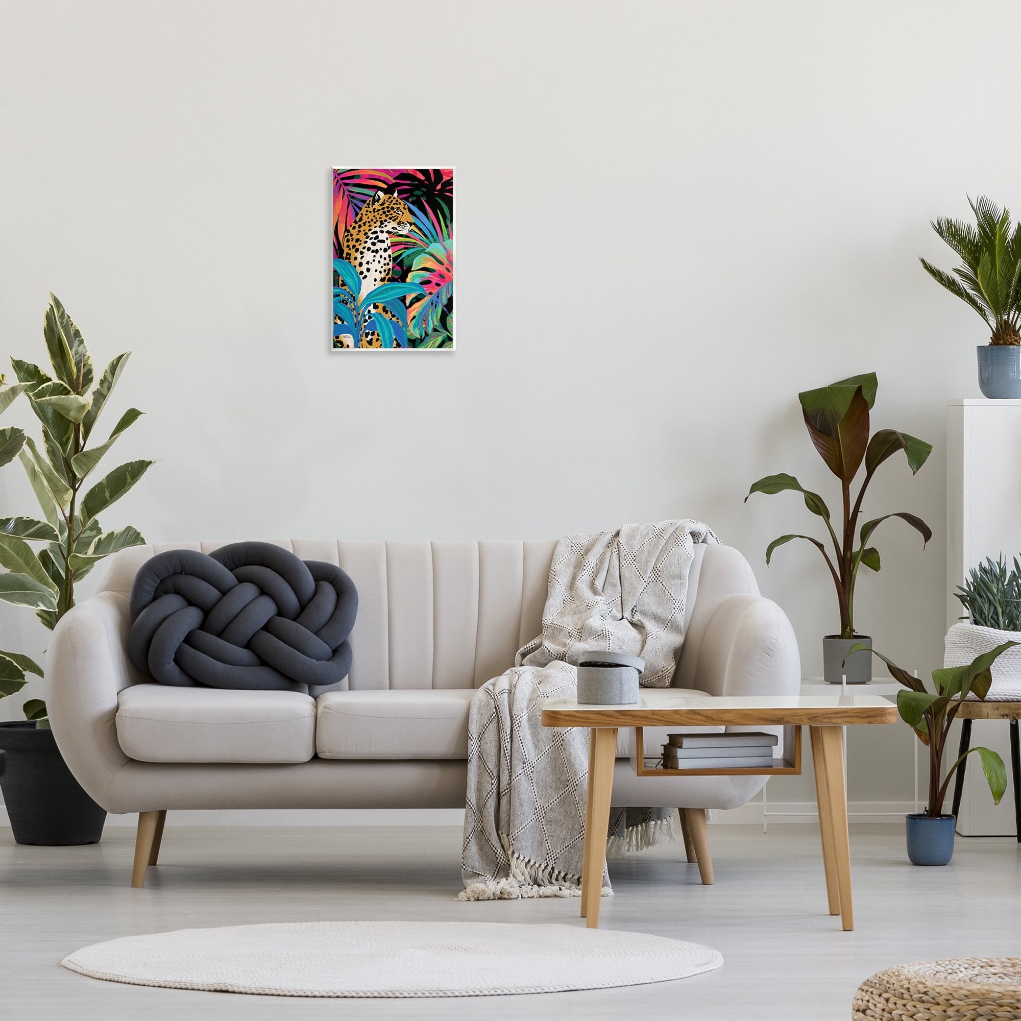 Stupell Industries Abstract Leopard & Leaves Animals & Insects Painting Unframed Art Print Wall Art, 13 x 19