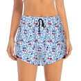thumbnail image 2 of Goofa Red Cherries Printed Women 2 in 1 Running Shorts,Quick Dry Athletic Workout Shorts,High Waisted Athletic Shorts with Liner Pockets-Large, 2 of 9