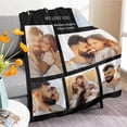 thumbnail image 2 of AISENIN Custom Throw Blanket with Photo Customized Father We Love You 6 Photos Fleece Blankets for Dad Father Husband Boyfriend Personalized Fathers Day Birthday Gifts, 2 of 5