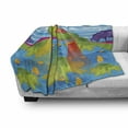 thumbnail image 3 of Outer Space Soft Flannel Fleece Throw Blanket, Scary Monster Ufo on Planet Solar System Galaxy Funky Background Universe, Cozy Plush for Indoor and Outdoor Use, 60" x 80", Green Blue, by Ambesonne, 3 of 6