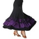thumbnail image 2 of Falda larga de mujer con cintura alta elástica y flores bordadas con lentejuelas para danza latina Púrpura, 2 of 4