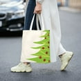 thumbnail image 6 of YFYANG Reusable Cotton Canvas Tote Shopping Bag, Green Christmas Tree Decoration Washable Portable Grocery Bag for Daily Travel, 6 of 8
