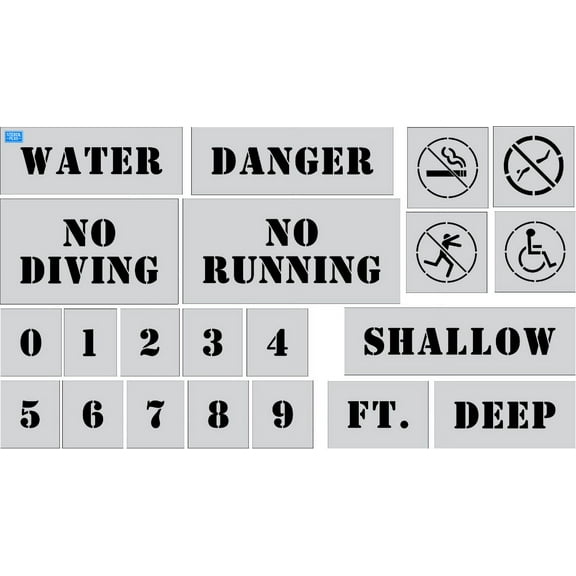 21 Piece Pool Kit Stencils Thickness: .060
